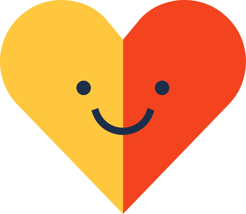 Spendensymbol eines Herzens mit einem Smiley